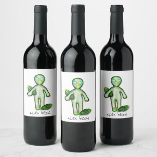 Étiquette Pour Bouteilles De Vin alien bReW Étiquette de vin