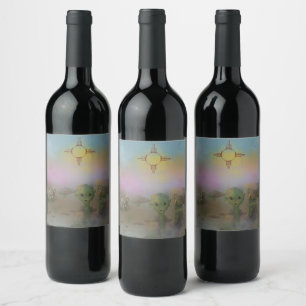Étiquette Pour Bouteilles De Vin Alien Crash vaisseau spatial Roswell Nouveau-Mexiq