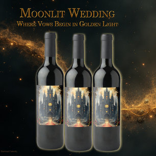 Étiquette Pour Bouteilles De Vin Allée éclairée par la lune des Vœux Éternels – Por