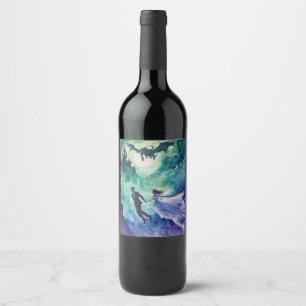 Étiquette Pour Bouteilles De Vin Amateurs de vol - Peinture aquarelle