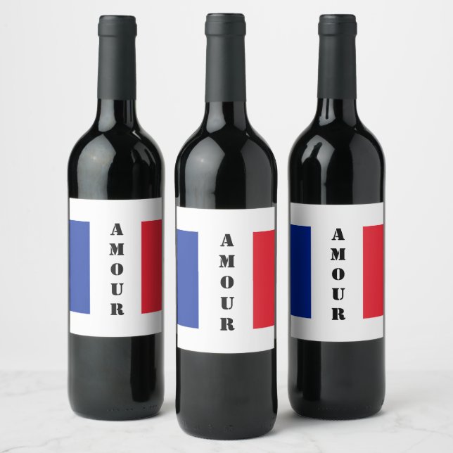 ÉTIQUETTE POUR BOUTEILLES DE VIN AMOUR (Bouteilles)