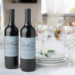 Étiquette Pour Bouteilles De Vin Amour Moderne Rire Heureusement Mariage Après