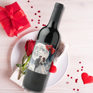 Étiquette Pour Bouteilles De Vin Amour romantique sur Cloud Neuf Mariage Fairytale