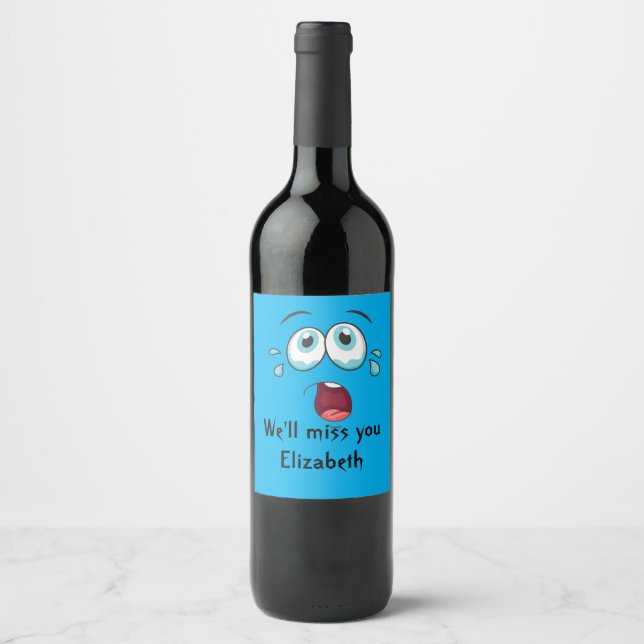 Étiquette Pour Bouteilles De Vin Amusant adieu Vous nous manquerez (Devant)