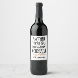 Étiquette Pour Bouteilles De Vin Amusant Joyeux Anniversaire Vieillir