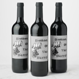 Étiquette Pour Bouteilles De Vin Amusant style antique fond de la recette de baril 