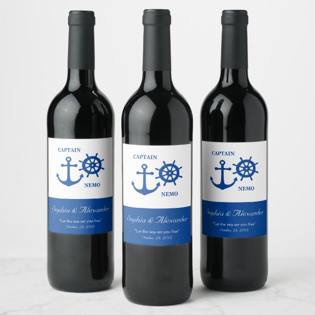 Étiquette Pour Bouteilles De Vin Ancre et gouvernail (Bouteilles)