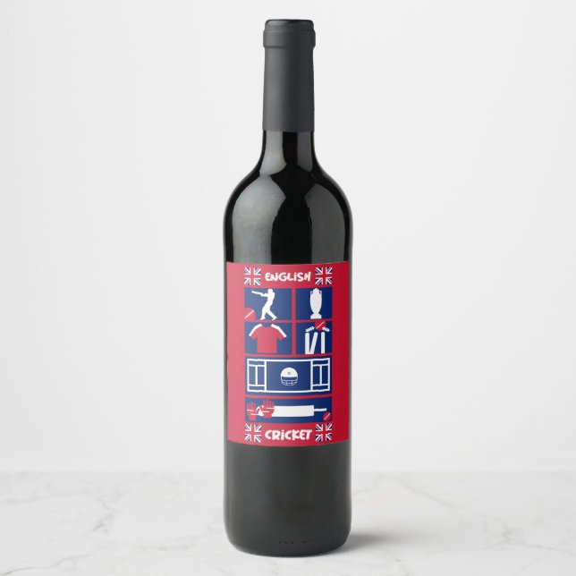 Étiquette Pour Bouteilles De Vin Anglais Test Cricket Les Cendres (Devant)
