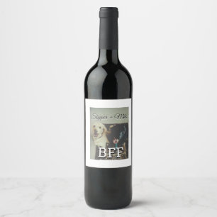 Étiquette Pour Bouteilles De Vin Animaux de compagnie amis besties ajouter nom anim