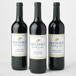 Étiquette Pour Bouteilles De Vin Anniversaire 21 Tendance Citron Frais