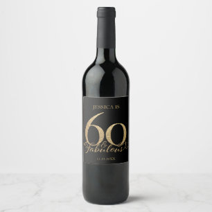 Étiquette Pour Bouteilles De Vin Anniversaire 60 ans