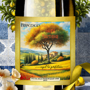 Étiquette Pour Bouteilles De Vin Anniversaire d'été des Beaux-Arts italiens