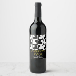 Étiquette Pour Bouteilles De Vin Anniversaire mariage Salue Pour Aimer Le Coeur