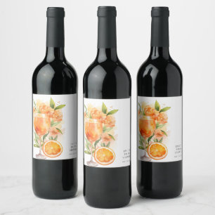 Étiquette Pour Bouteilles De Vin Aperol Spritz Baby Shower de Mariée