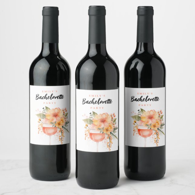 Étiquette Pour Bouteilles De Vin Aperol Spritz Floral Bachelorette (Bouteilles)