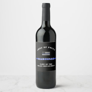 Étiquette Pour Bouteilles De Vin Appréciation de l'agent de police de la ligne bleu
