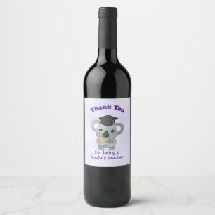 Étiquette Pour Bouteilles De Vin Appréciation de l'enseignant Koala Pun