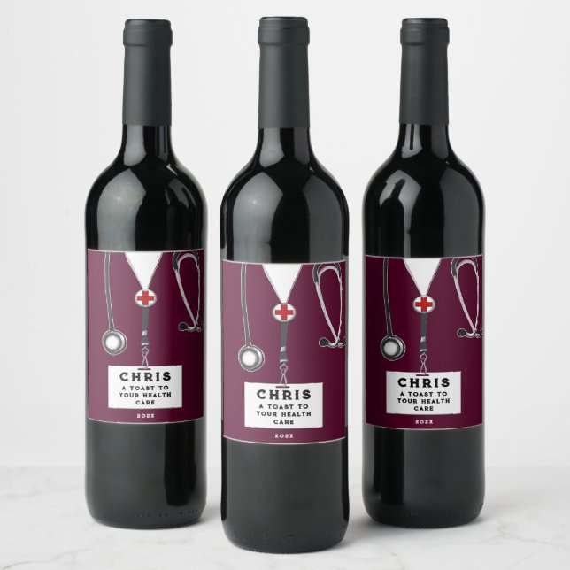 Étiquette Pour Bouteilles De Vin Appréciation du docteur (Bouteilles)