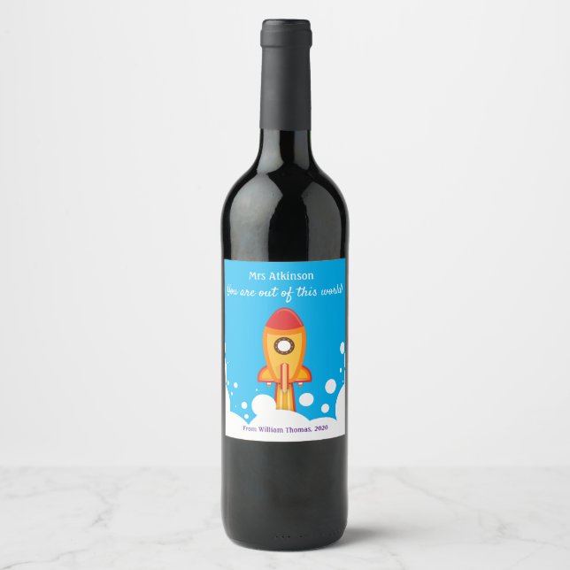 Étiquette Pour Bouteilles De Vin Appréciation personnalisée de l'enseignant (Devant)
