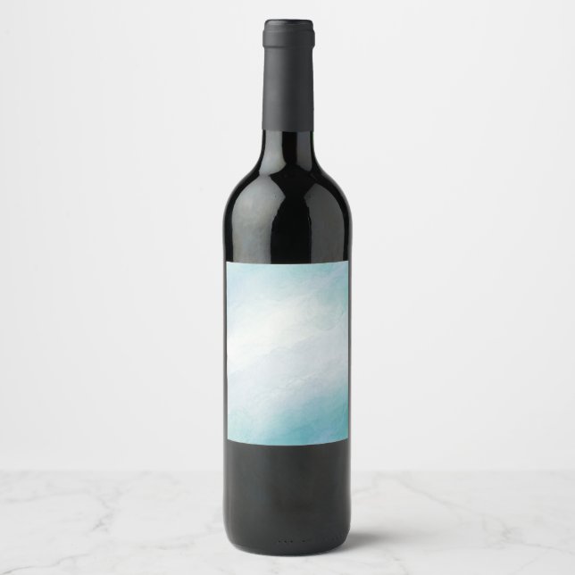 Étiquette Pour Bouteilles De Vin Aquarelle bleue (Devant)