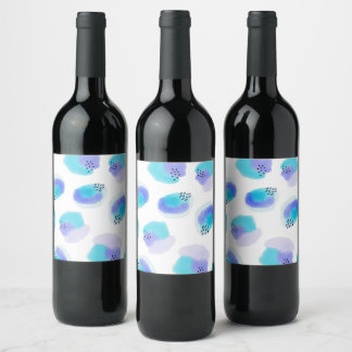 Étiquette Pour Bouteilles De Vin Aquarelle Brushstrokies Vin Étiquette