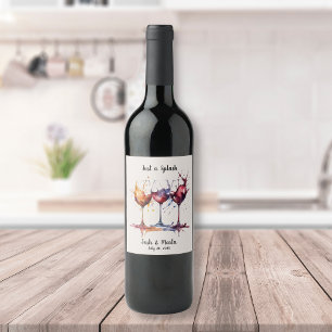 Étiquette Pour Bouteilles De Vin Aquarelle Colorée Juste une Éclaboussure de Vin