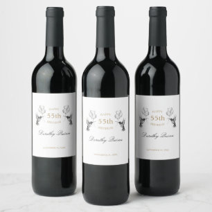 Étiquette Pour Bouteilles De Vin Aquarelle Fête d'anniversaire des colibris