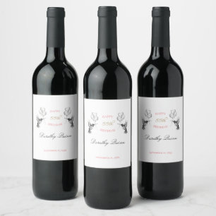 Étiquette Pour Bouteilles De Vin Aquarelle Fête d'anniversaire des colibris