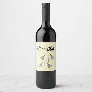 Étiquette Pour Bouteilles De Vin Aquarelle fleur sauvage Fleurs botaniques