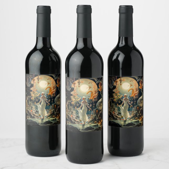 Étiquette Pour Bouteilles De Vin Aquarelle Imaginaire (Bouteilles)