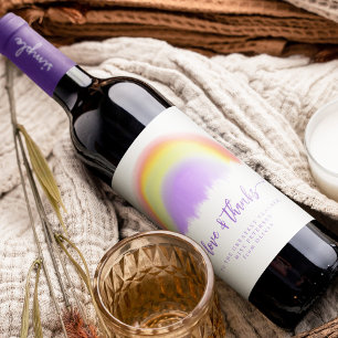Étiquette Pour Bouteilles De Vin Aquarelle moderne arc-en-ciel professeur merci per