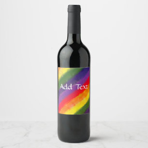 Étiquette Pour Bouteilles De Vin Aquarelle Rainbow personnalisée