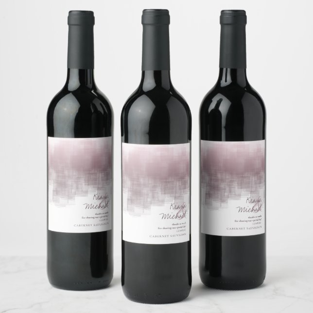 Étiquette Pour Bouteilles De Vin Aquarelle Réflexions Merci Mauve ID774 (Bouteilles)