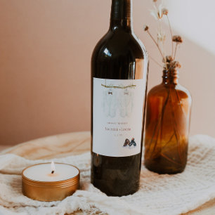 Étiquette Pour Bouteilles De Vin Aquarelle Tuxedos M. et M. le Mariage