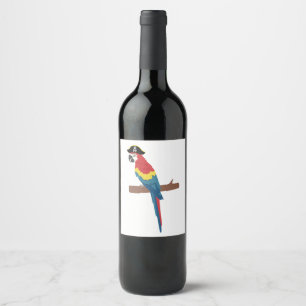 Étiquette Pour Bouteilles De Vin Ara d'écarlate de pirate