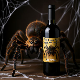 Étiquette Pour Bouteilles De Vin 🕷️ Araignée à picotements épineux HALLOWEEN Bash