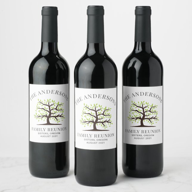 Étiquette Pour Bouteilles De Vin Arbre Généalogique de Réunion de Famille Personnal (Bouteilles)