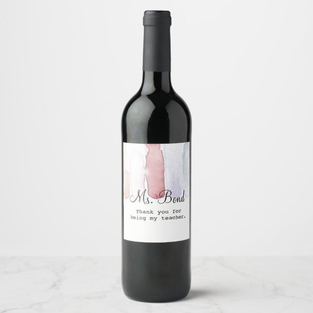 Étiquette Pour Bouteilles De Vin Arc-en-ciel Aquarelles Cadeau d'appréciation de l' (Devant)