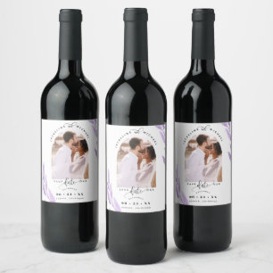 Étiquette Pour Bouteilles De Vin Arch Photo, Mariage Feuille violet Enregistrer la