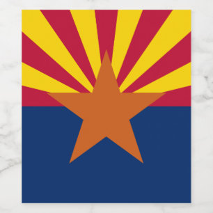 Étiquette Pour Bouteilles De Vin Arizona Drapeau : Réglage de Star Sun, État du cui