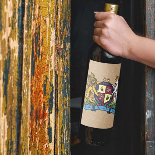 Étiquette Pour Bouteilles De Vin Armoiries du lion et de la licorne à vin rampant