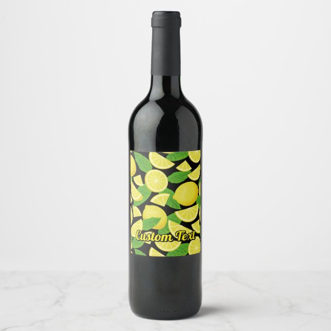 Étiquette Pour Bouteilles De Vin Arrière - plan citron (Devant)
