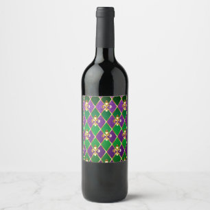 Étiquette Pour Bouteilles De Vin Arrière - plan de bijoux Mardi Gras