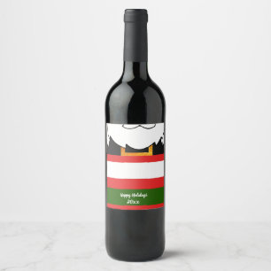 Étiquette Pour Bouteilles De Vin Arrière - plan et barbe du Père Noël