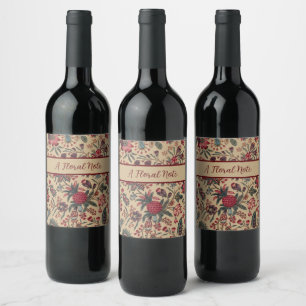 Étiquette Pour Bouteilles De Vin Art floral de la tapisserie
