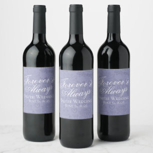 Étiquette Pour Bouteilles De Vin Art Mariage Dessin à main classique Lavande