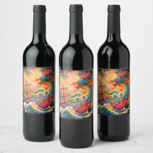 Étiquette Pour Bouteilles De Vin Artsy Dragon
