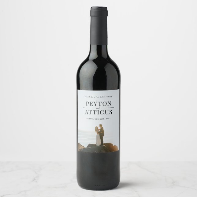 Étiquette Pour Bouteilles De Vin Atmosphère Elégant Couple's Names (Devant)