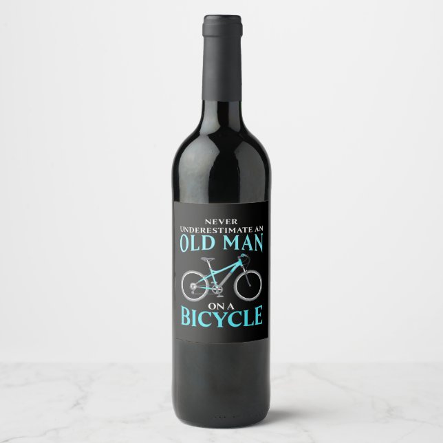 Étiquette Pour Bouteilles De Vin Au Old Man On A Bicycle (Devant)