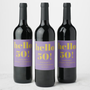 Étiquette Pour Bouteilles De Vin Audacieuse Typographie violet jaune moderne Annive